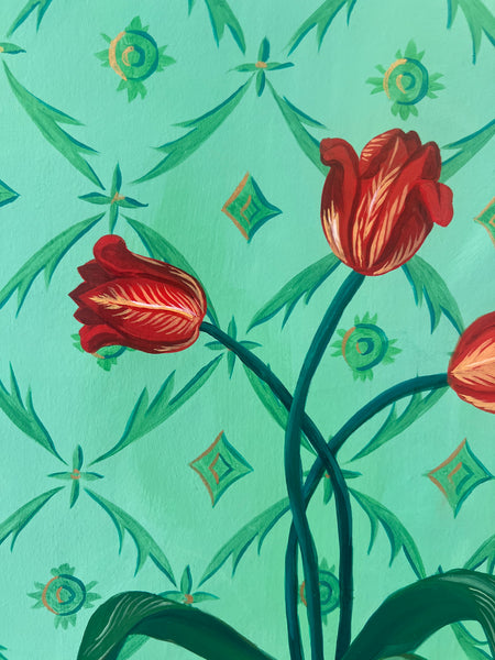 Tulipanes en Jarrón Infinito