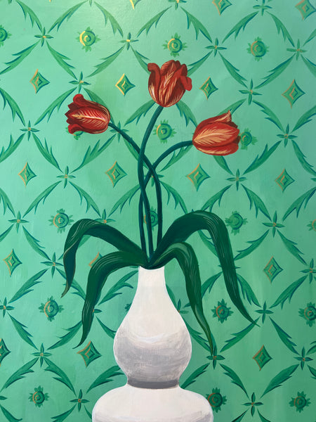 Tulipanes en Jarrón Infinito