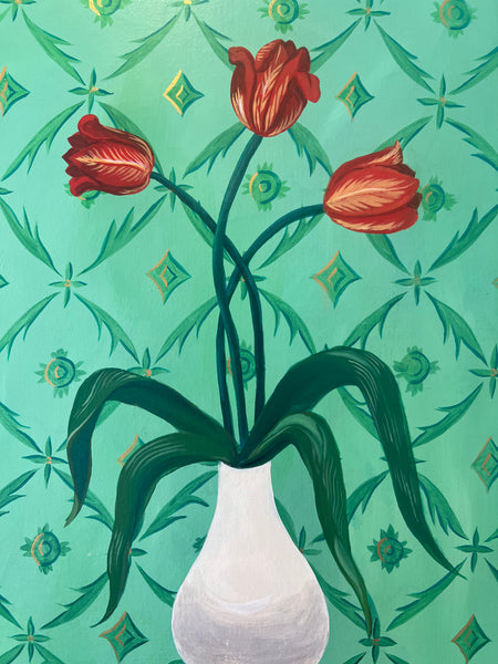 Tulipanes en Jarrón Infinito